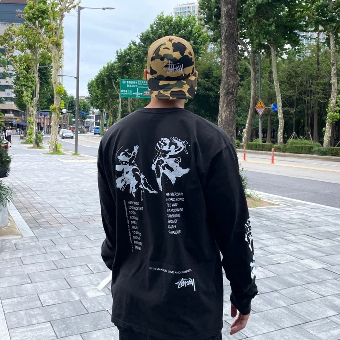 (L) 스투시 엔젤 롱슬리브 블랙 새상품 상품이미지5