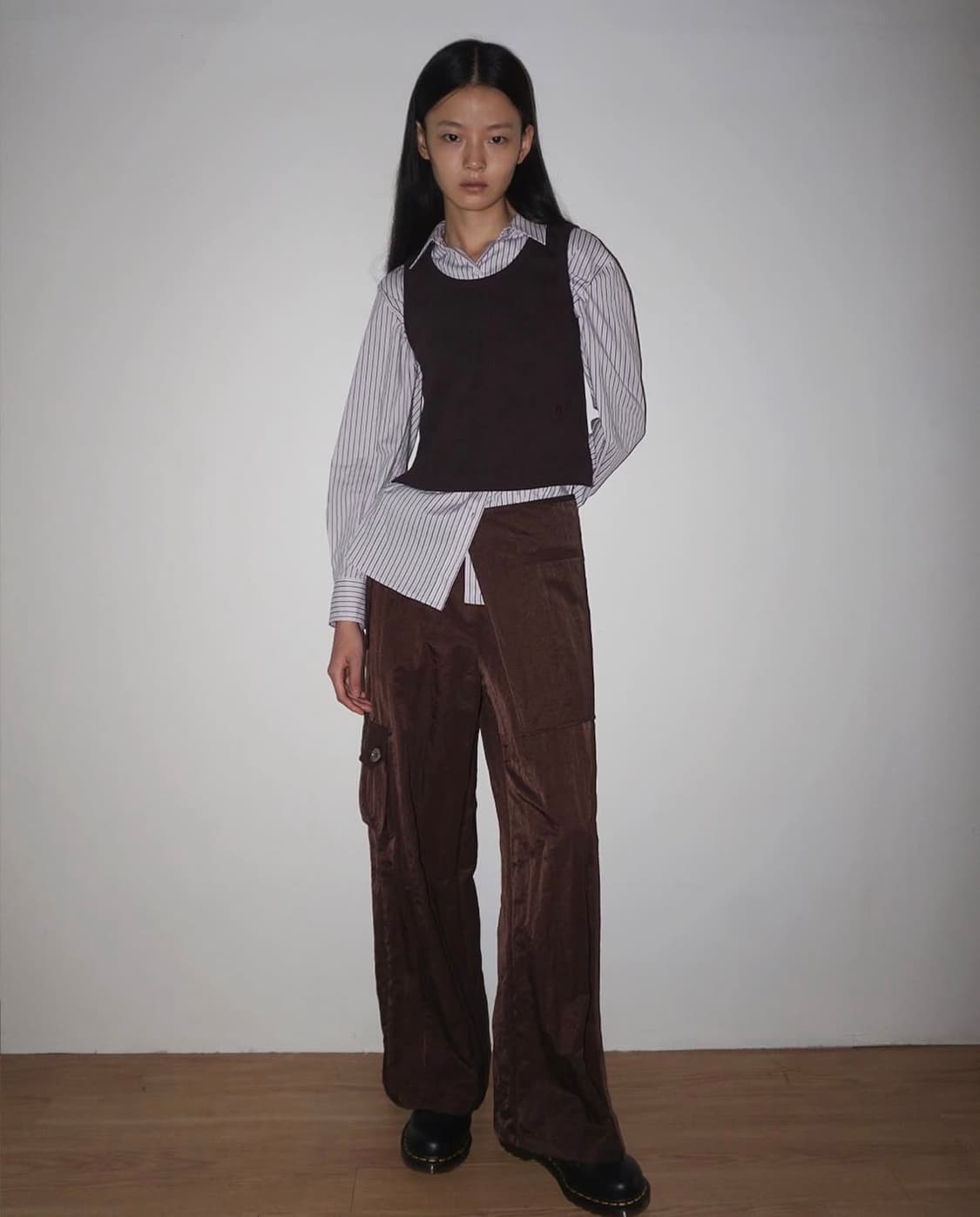 생긴스튜디오 랩스커트팬츠 블랙 컬러 상품이미지1