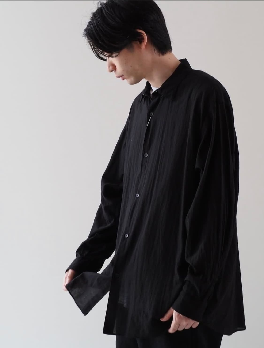 코모리, 26ss 카디코튼 블랙 셔츠 3사이즈 상품이미지5
