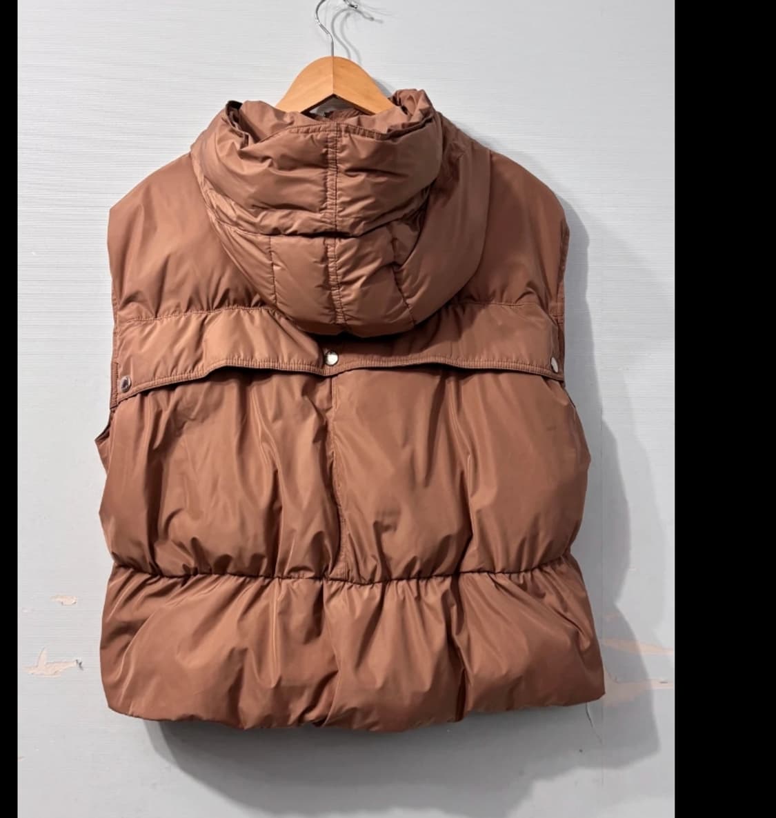 한섬 시스템 SYSTEM 후드 패딩 조끼 브라운 ~55 상품이미지6