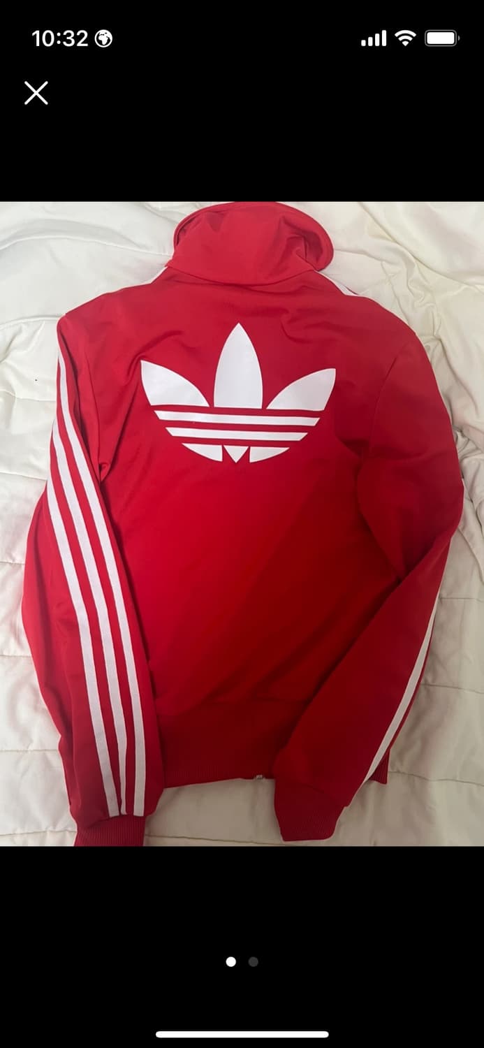 아디다스 크롭 슬림핏 레드 빨강 져지 상품이미지2