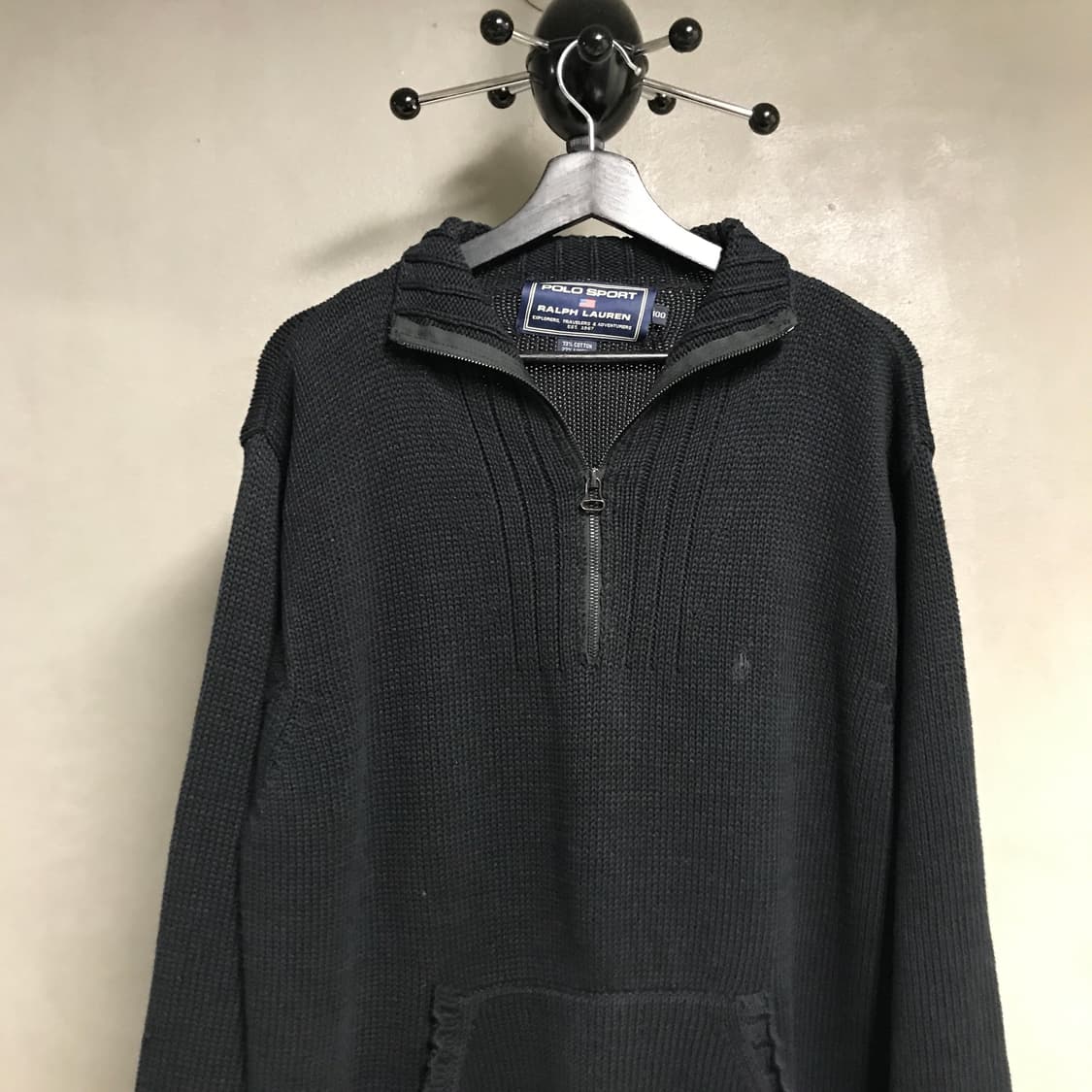 폴로 랄프로렌 반집업 니트 블랙 100  상품이미지2