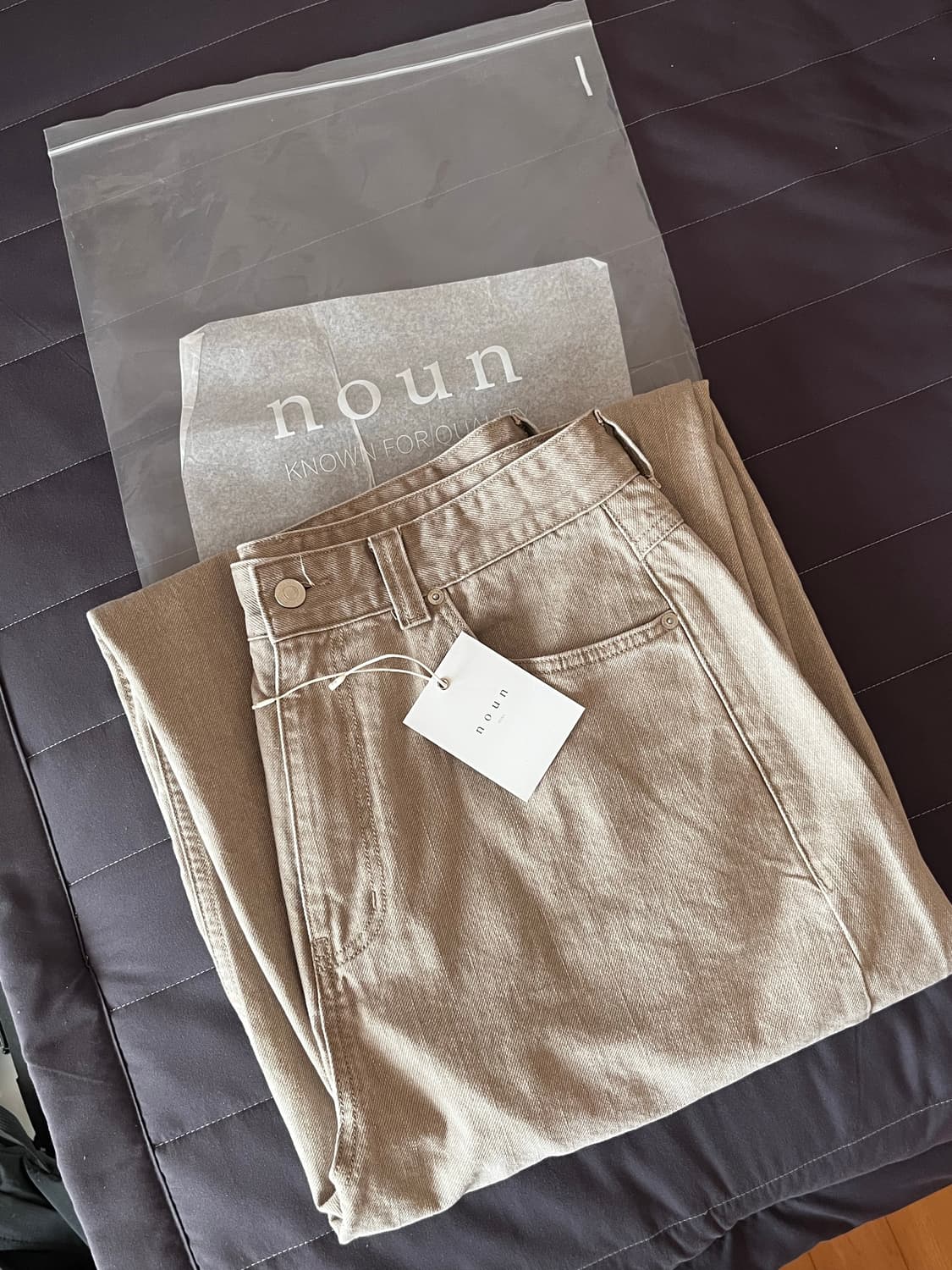 노운 와이드 커브드 데님 팬츠 상품이미지3