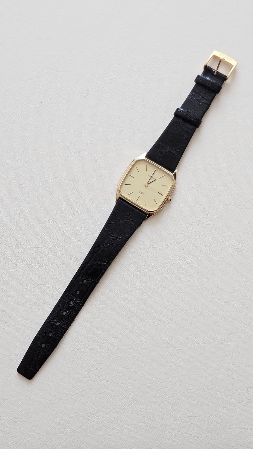 빈티지 시티즌 익시드 골드 가죽 시계 상품이미지4