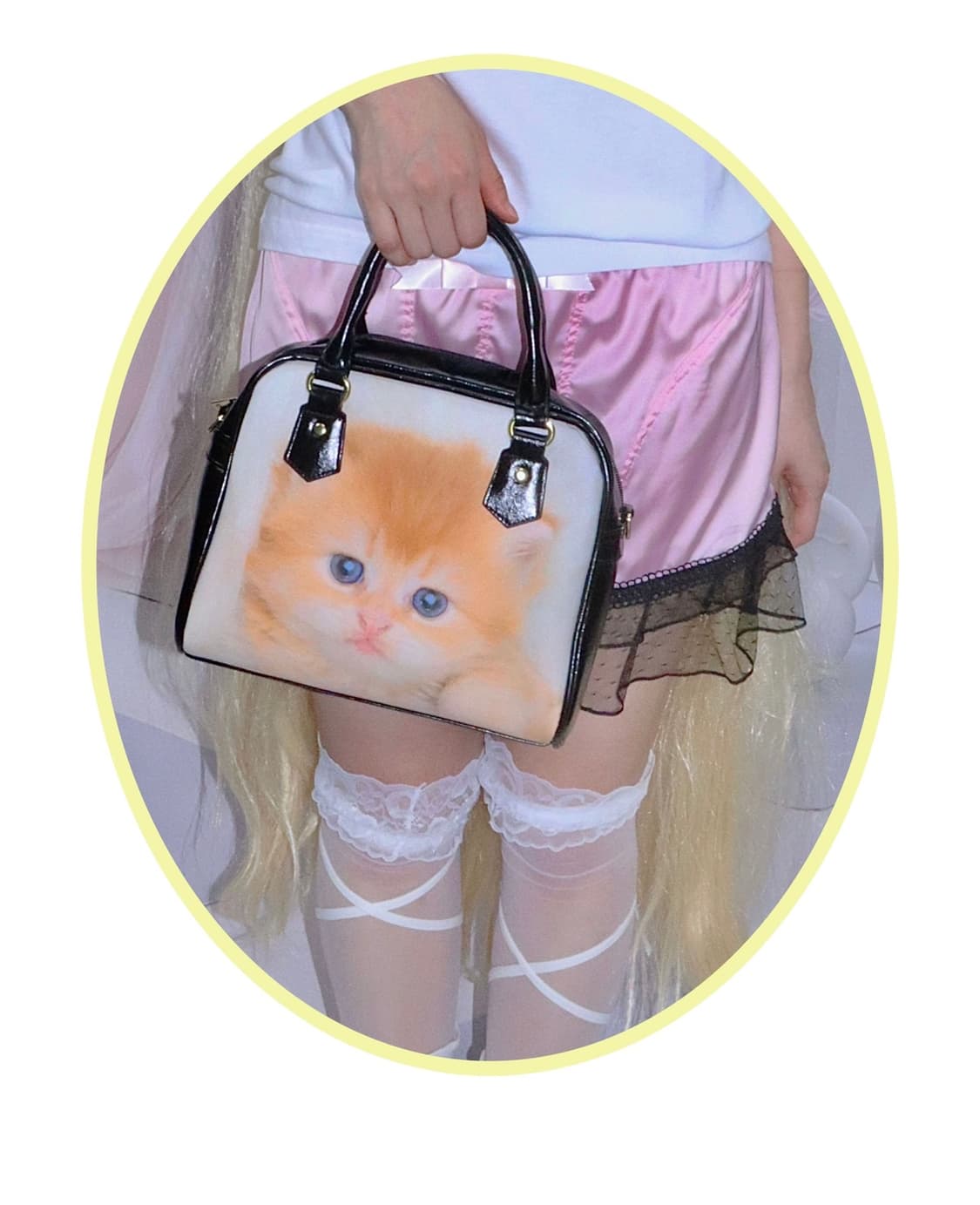 허자보이에이씨씨 고양이 레더 백 상품이미지3