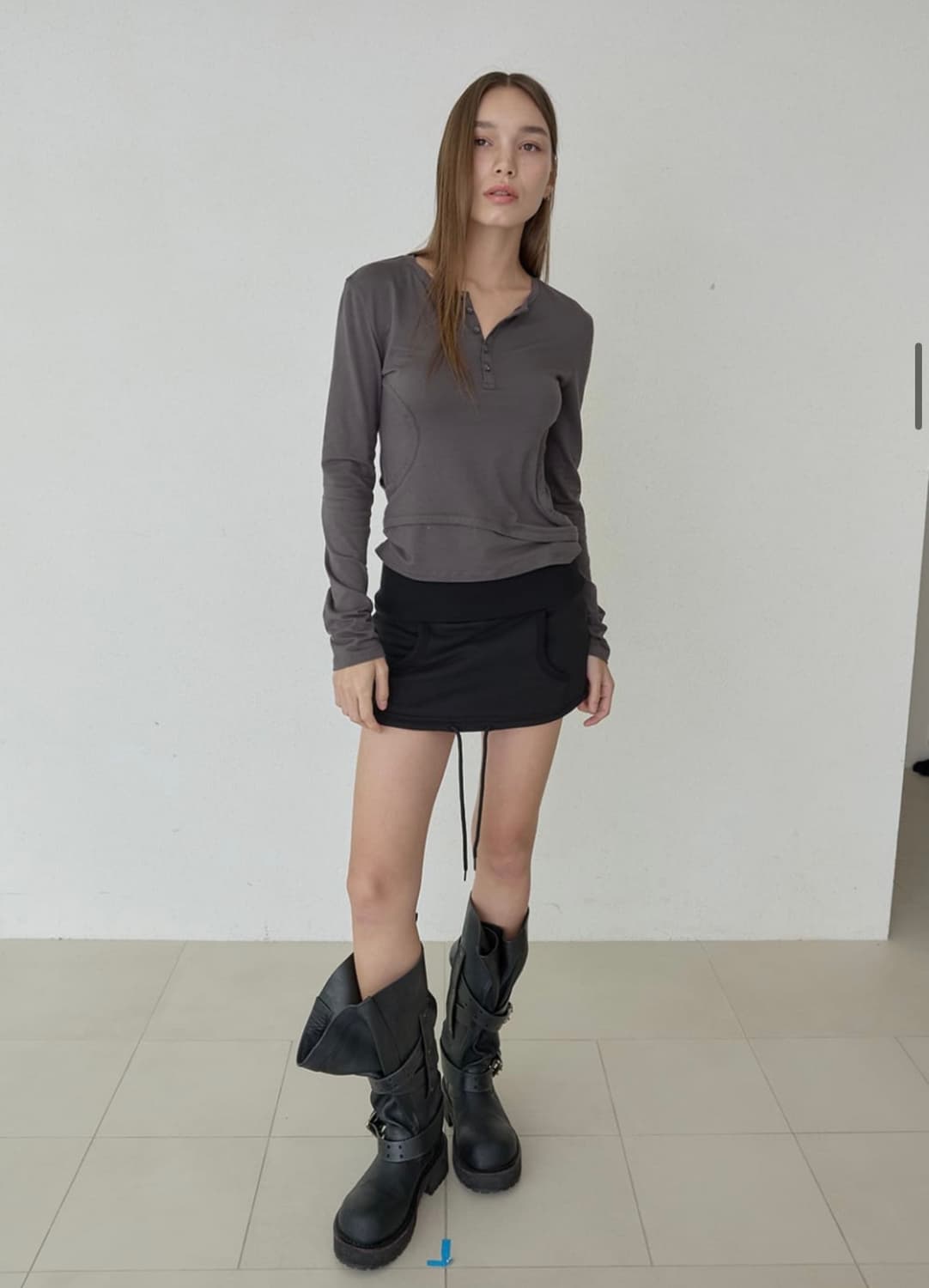 후디 파우치 스커트 - 블랙 상품이미지3