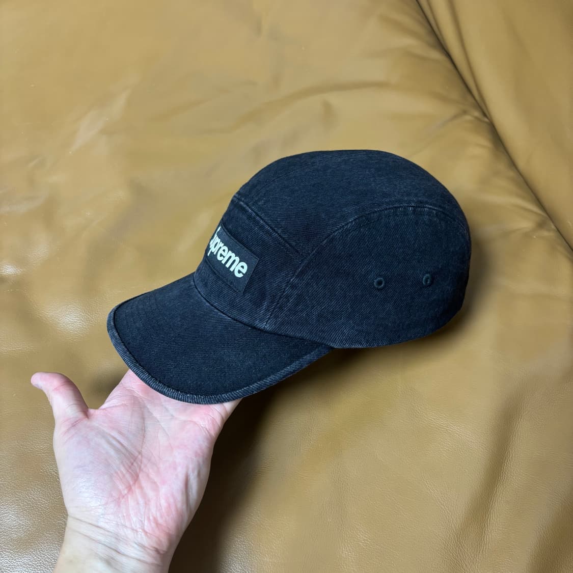 Supreme 슈프림 데님 블랙 캠프캡 모자 (Denim Black) 상품이미지4