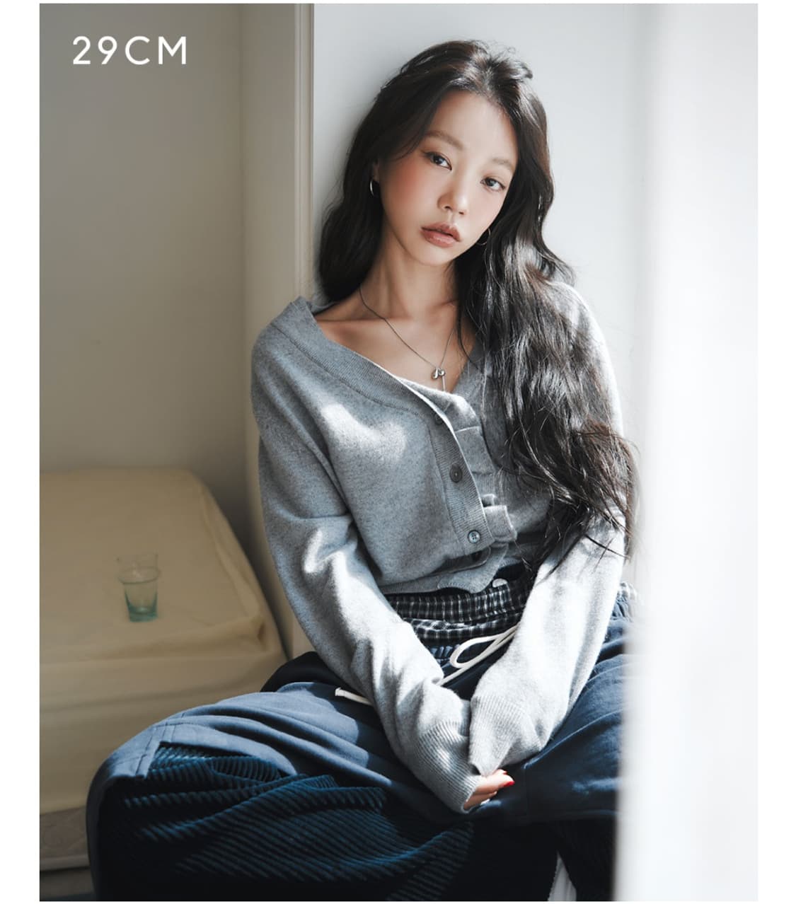 LCDC TM 더블 레이어 웨이비 가디건 상품이미지1