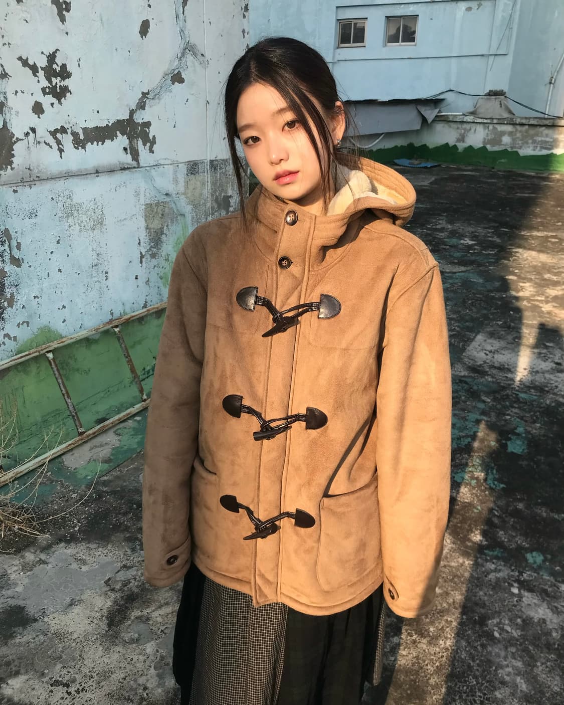 카라멜 더블 후드 코트  상품이미지2