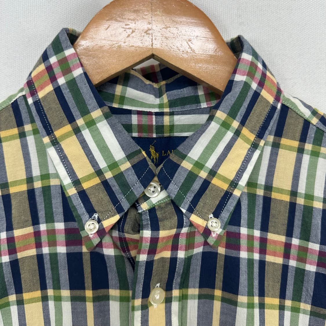   랄프로렌 남자 체크 면 반팔셔츠 M  COE 상품이미지2