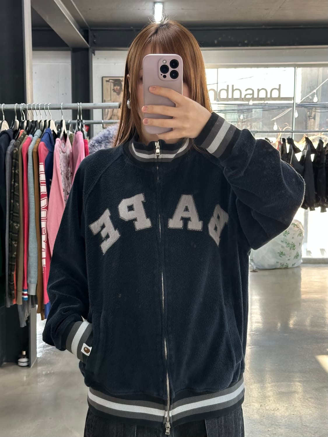 베이프 90s OG 스펠아웃  코튼트랙 투웨이 바시티자켓 상품이미지1