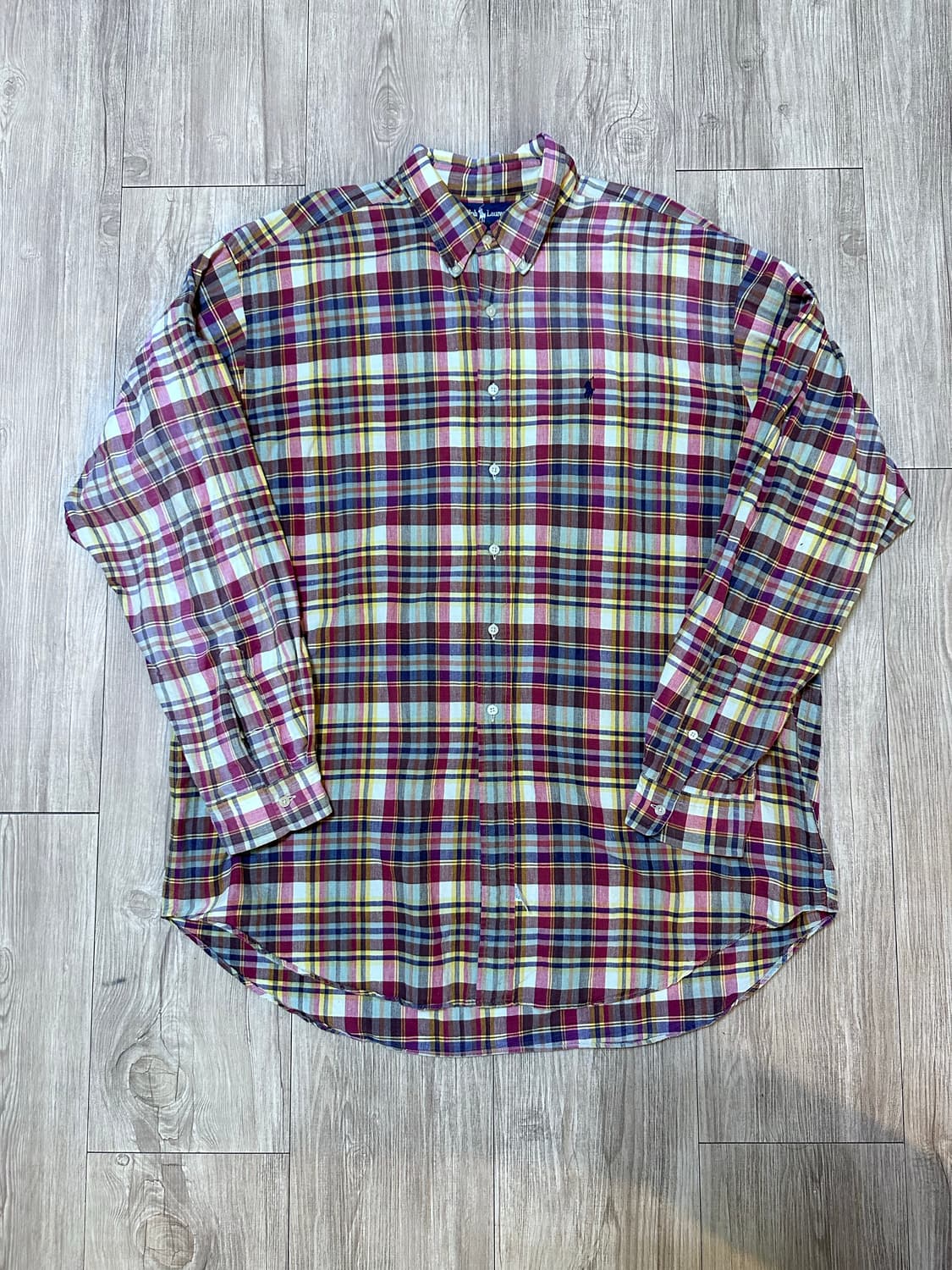 빈티지 폴로 랄프로렌 체크 셔츠 레드 상품이미지1