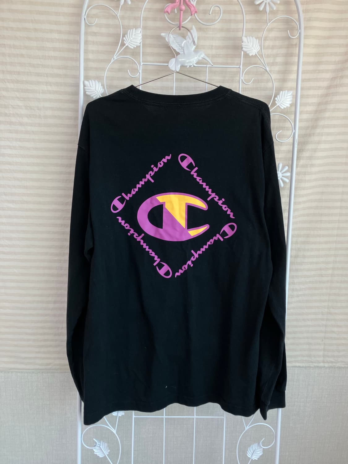 빈티지 챔피언 블랙 프린팅 긴팔 y2k 스트릿 갸루 펑키 일본빈티지547 상품이미지2