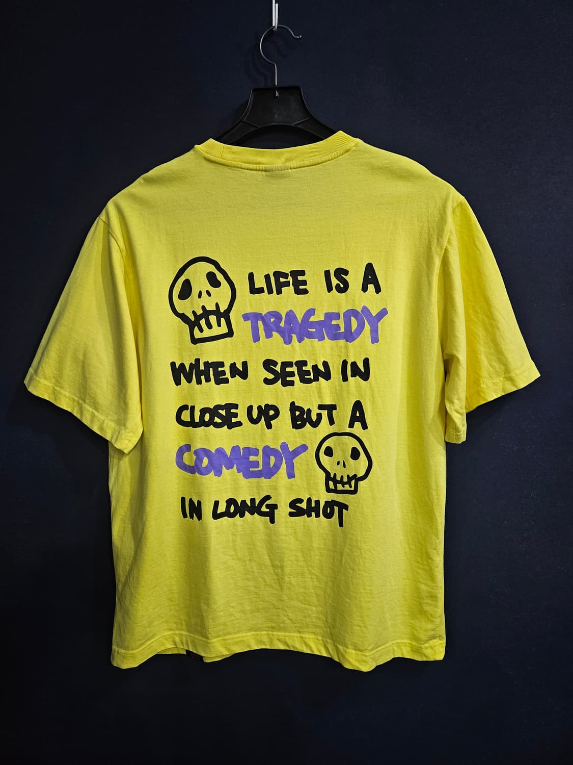 스톡홀름 프린팅 옐로우 남성 오버핏 100~105 반팔티  상품이미지2