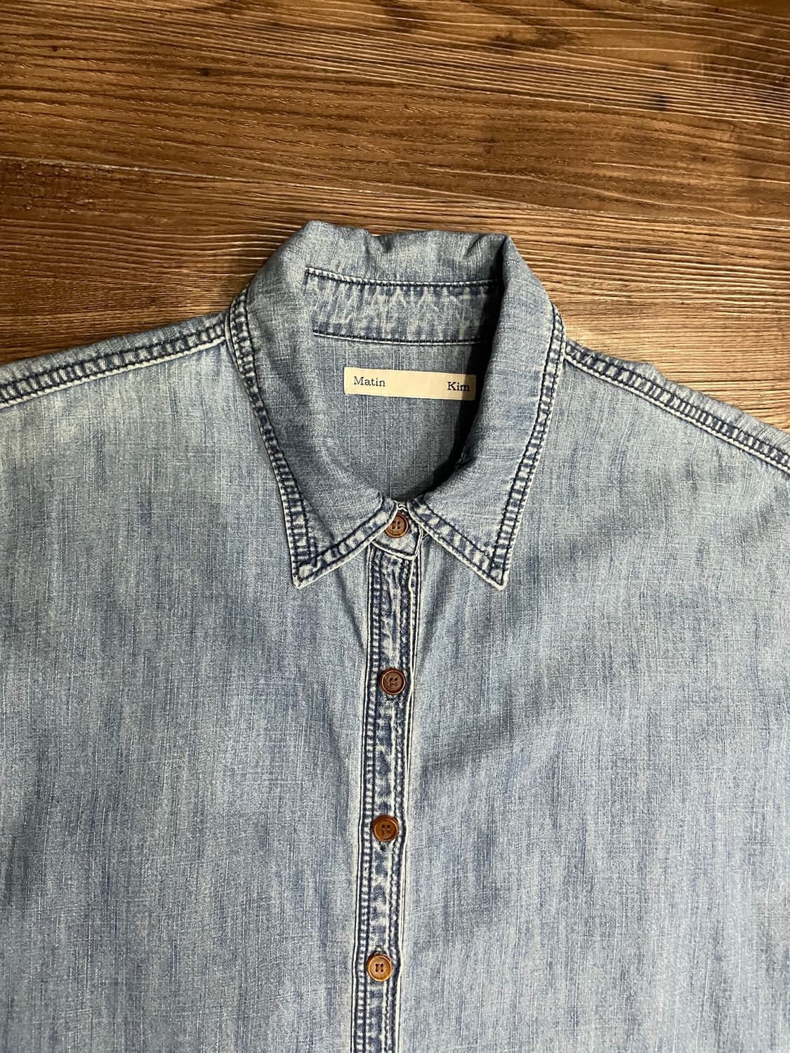 마뗑킴 워시드 오버핏 데님 셔츠 상품이미지2