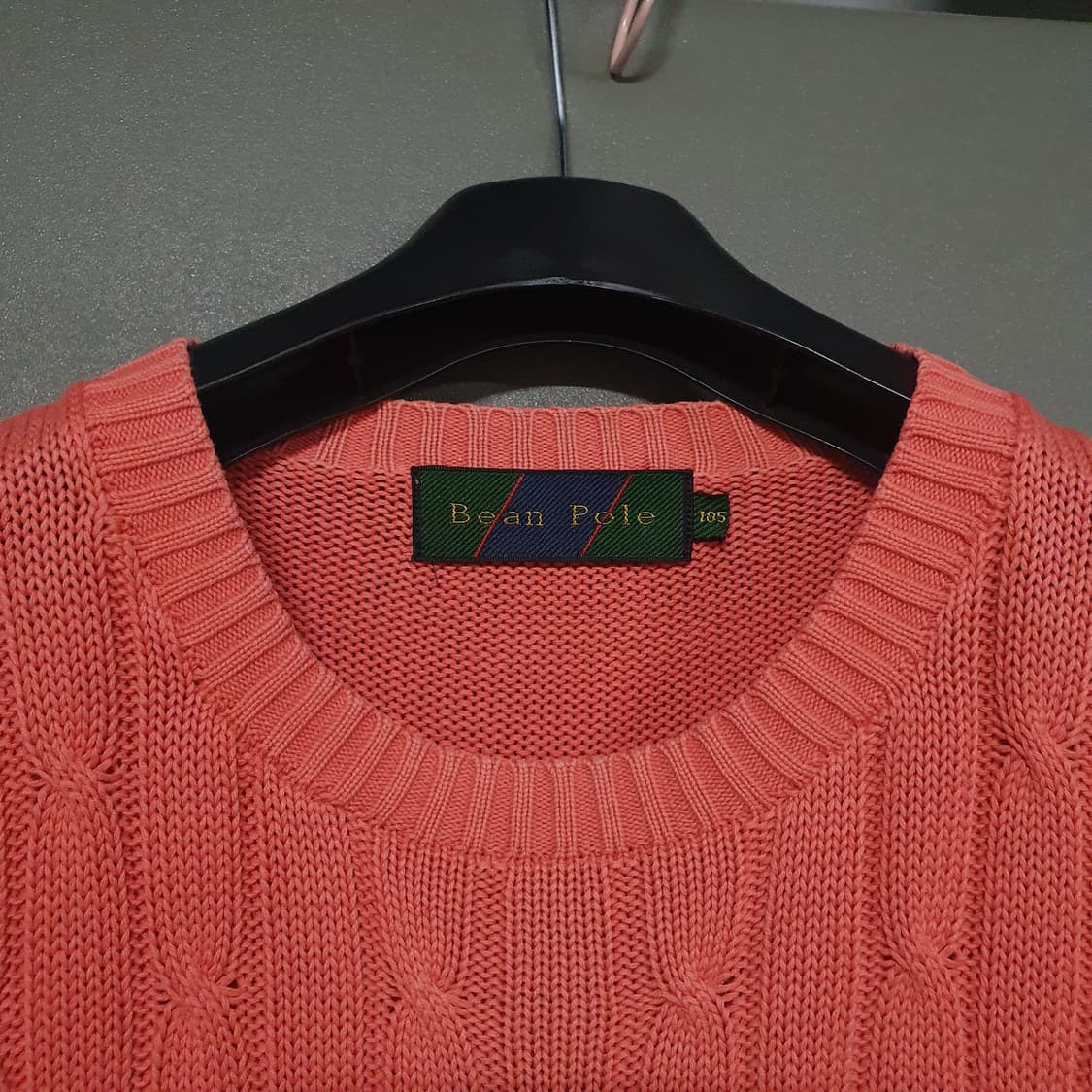 105 (XL) 빈폴 케이블 니트 꽈배기 스웨터 코랄 핑크 상품이미지4