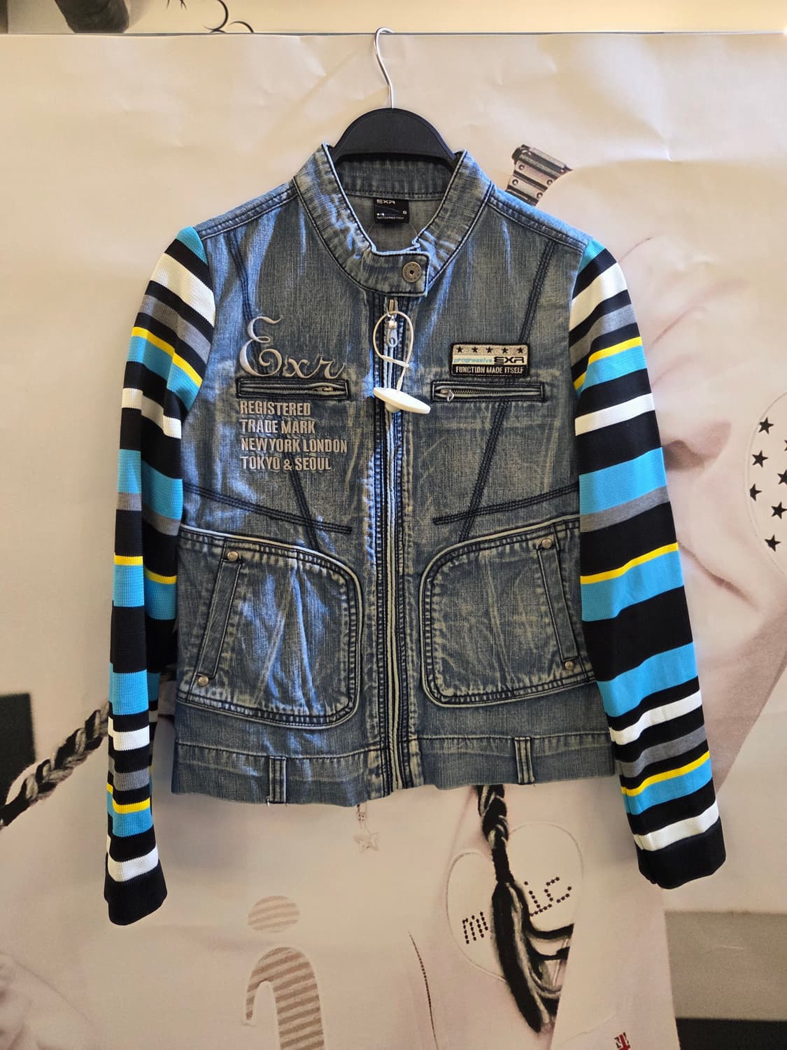 EXR Y2K 스트라이프 데님자켓💯 상품이미지1