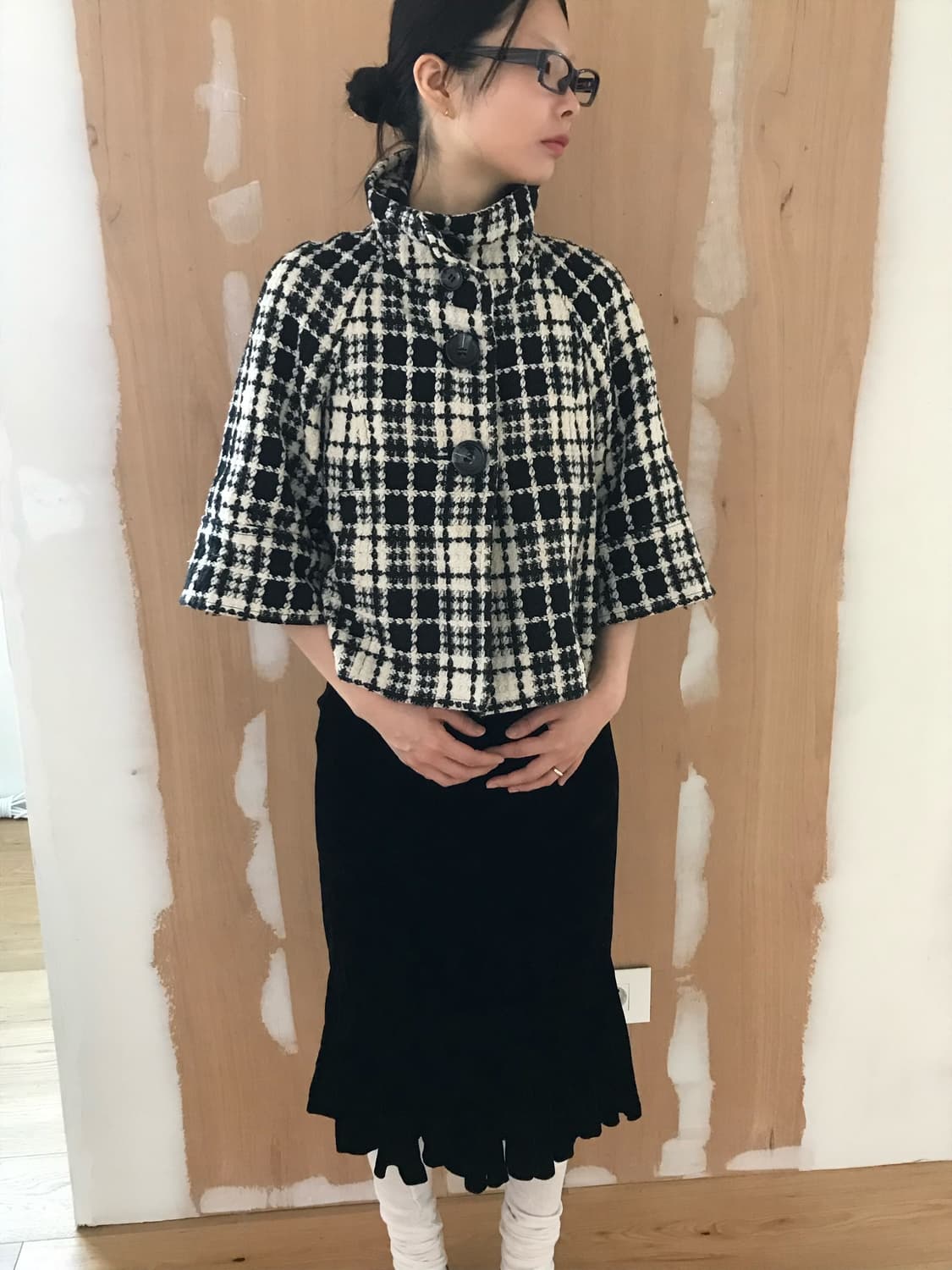 vintage velvet frill skirt (26inch) 상품이미지10