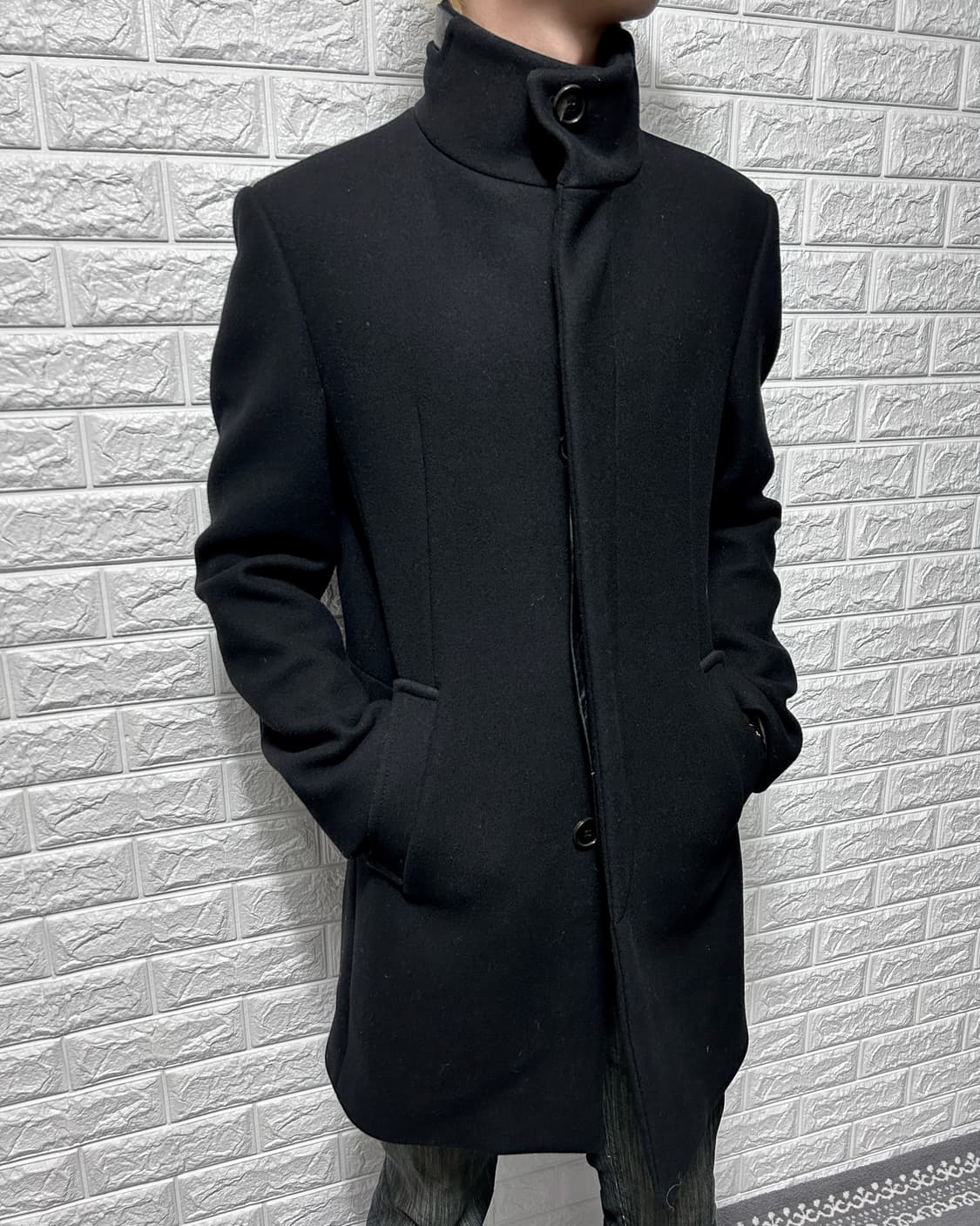 시스템 캐시미어 블렌드 하이넥 코트 상품이미지2