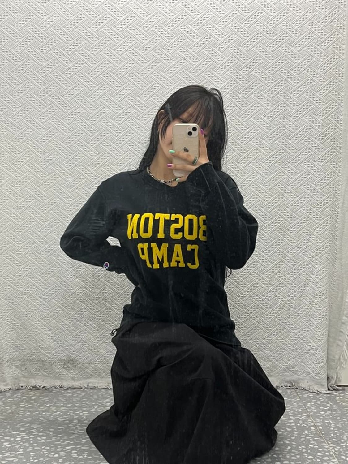 챔피온 리버스위브 보스턴캠프 레터링 맨투맨 스웻셔츠  M C06704 상품이미지1