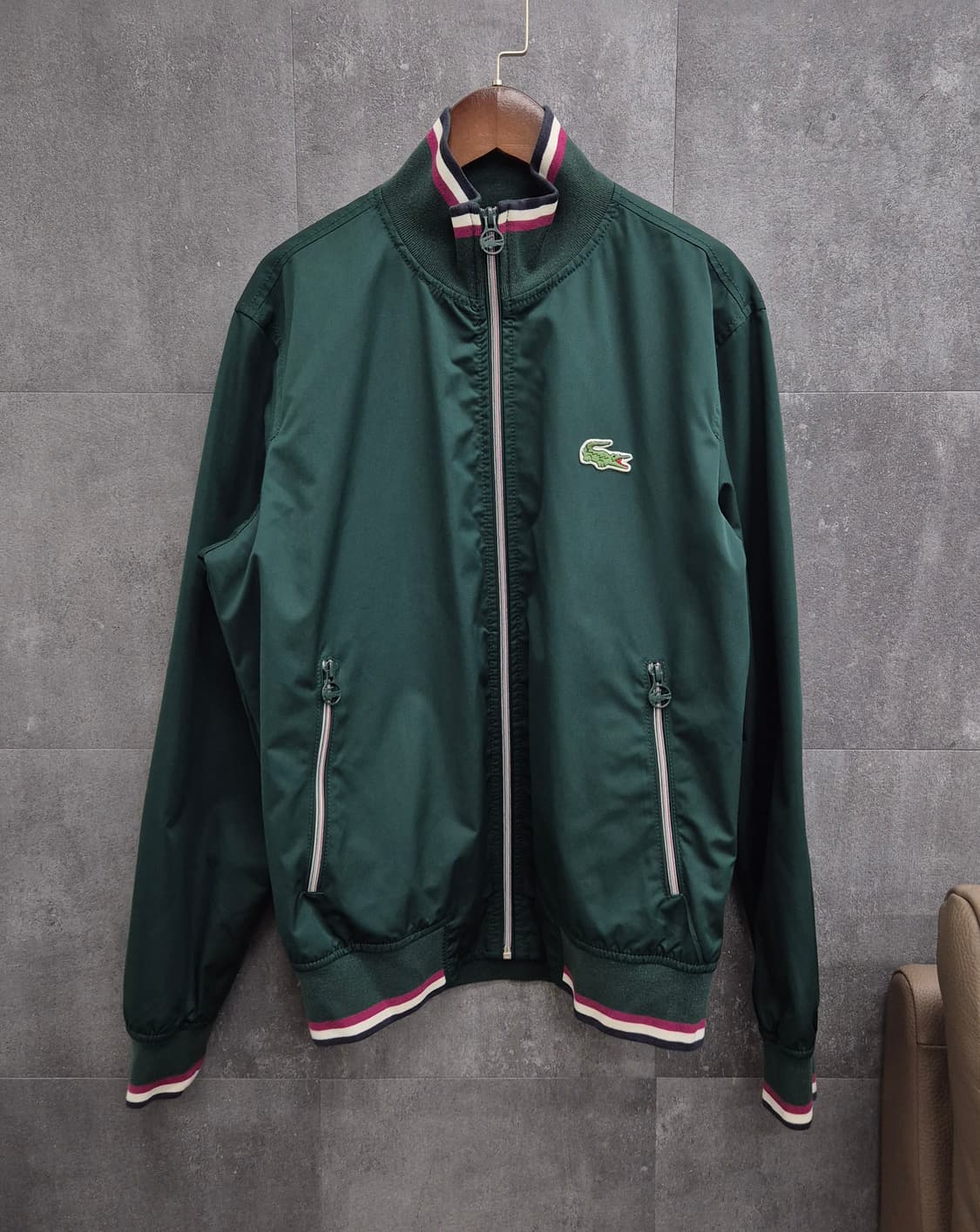 Lacoste / 배색 카라 집업 블루종 48 상품이미지1