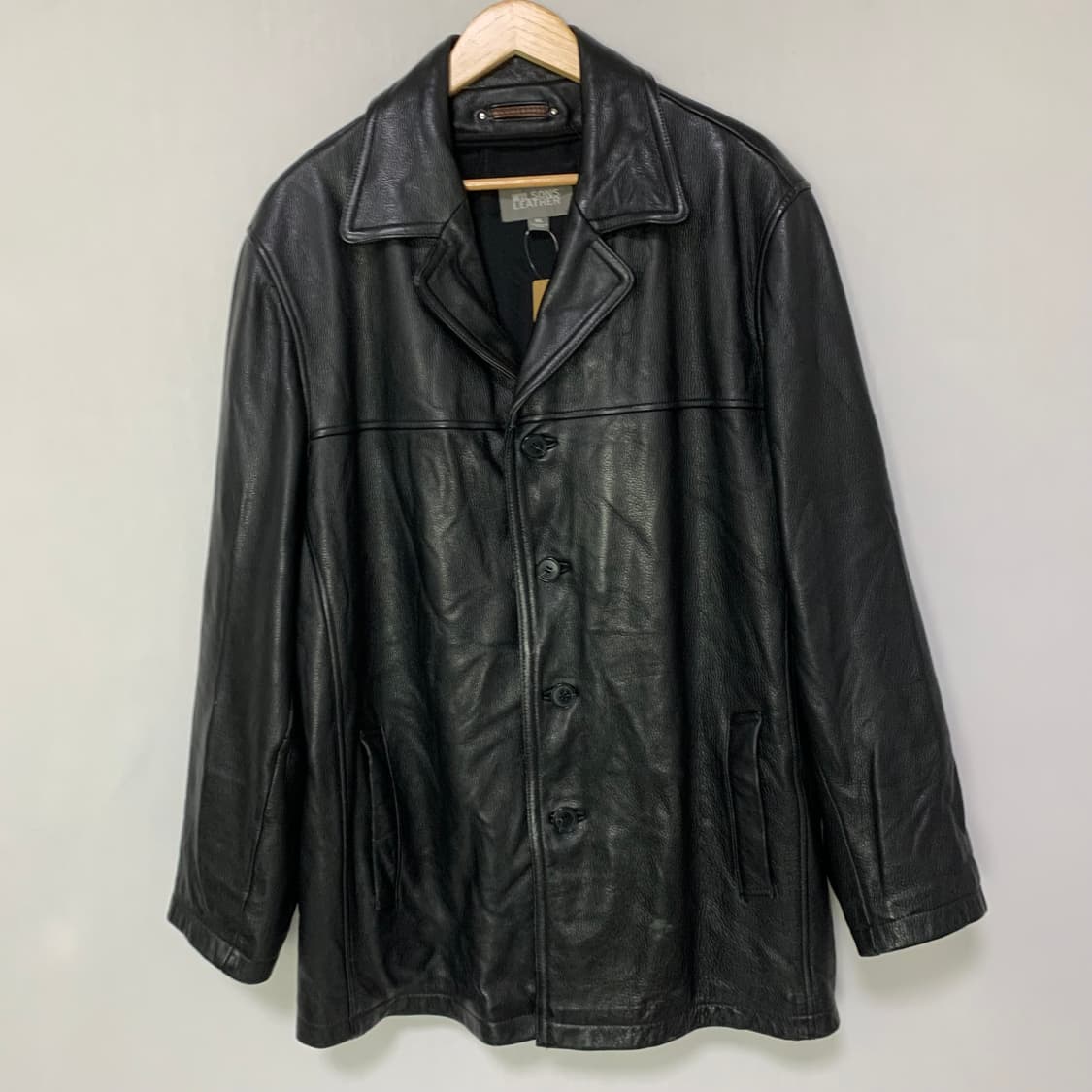 윌슨 레더 빈티지 천연가죽 블랙 리얼 레더 자켓 XL 디올도프제이슨 상품이미지2