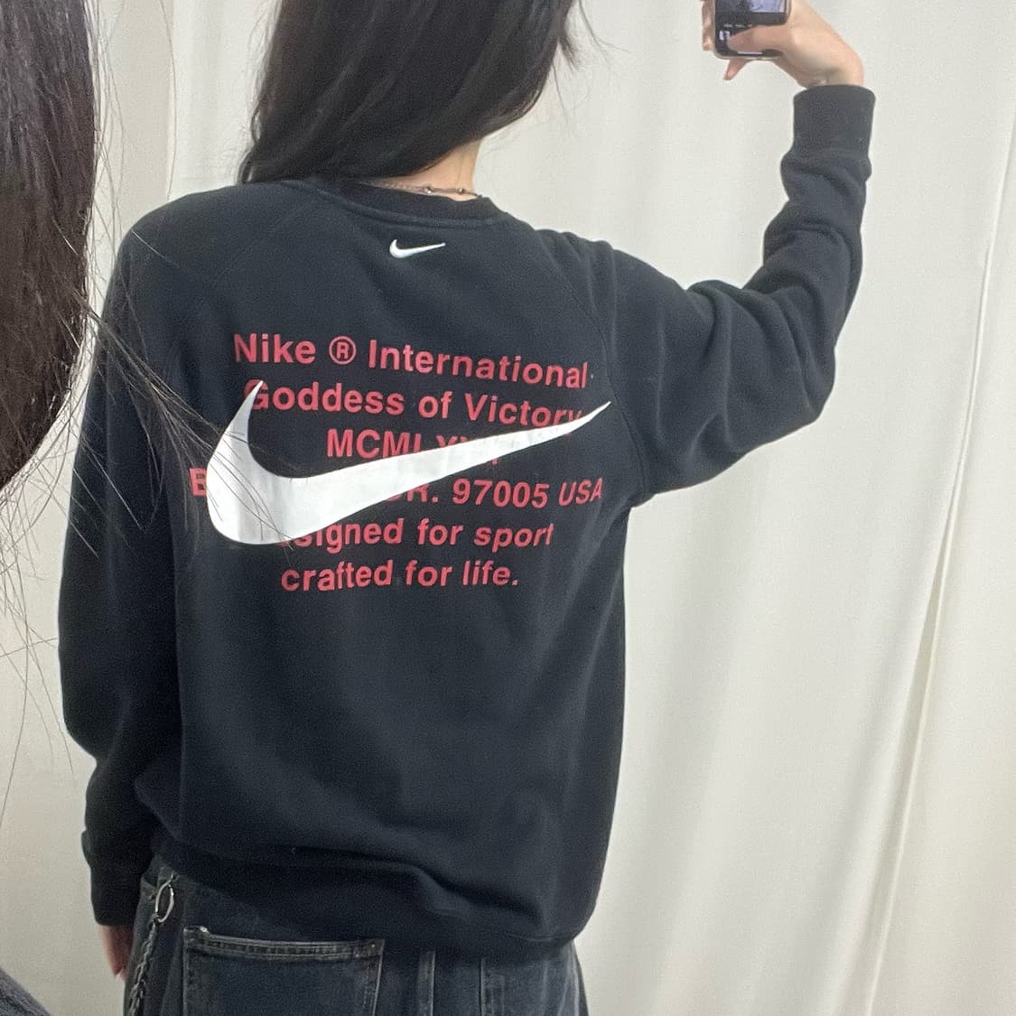 Nike double swoosh black sweatshirt 상품이미지4