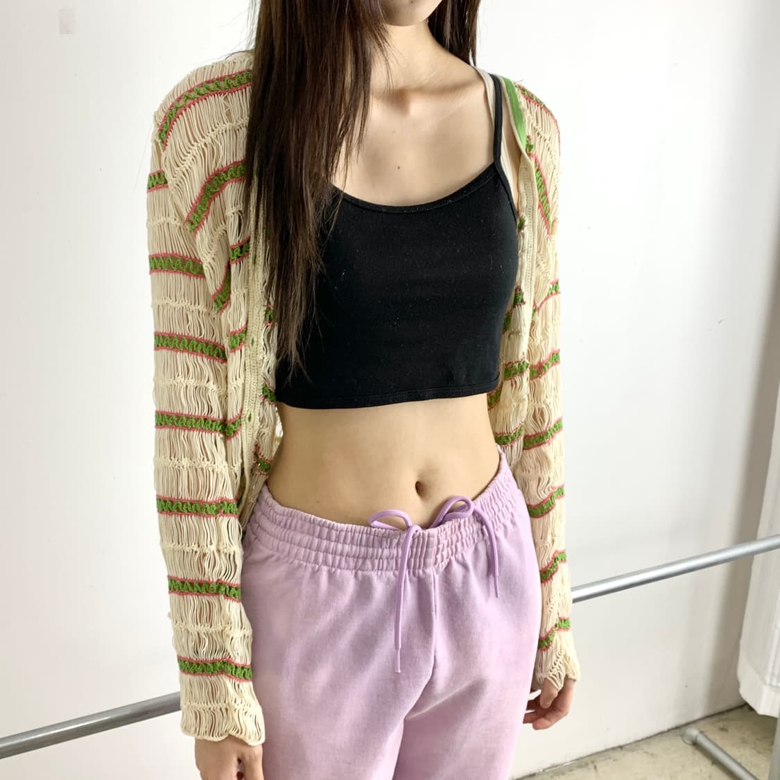 히스테릭 글래머 네트 스트라이프 가디건 상품이미지4