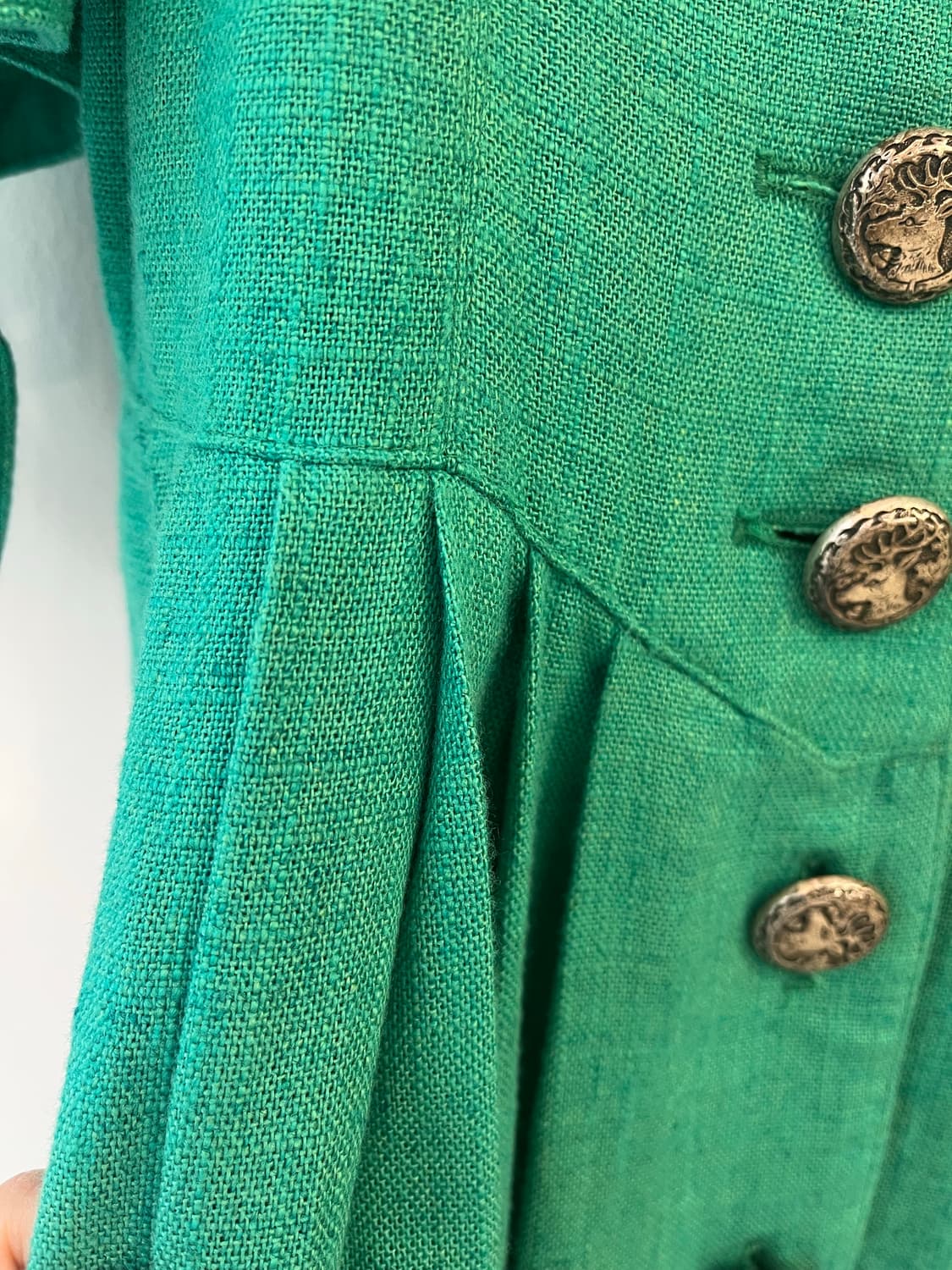 [희귀/유럽빈티지]  그린 린넨 혼방 빈티지 원피스 상품이미지5