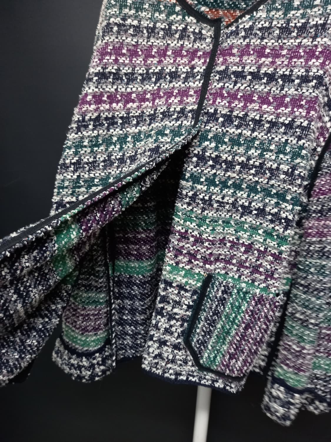 시스템 춘추 얇은트위드 가디건 F 44-77 상품이미지5