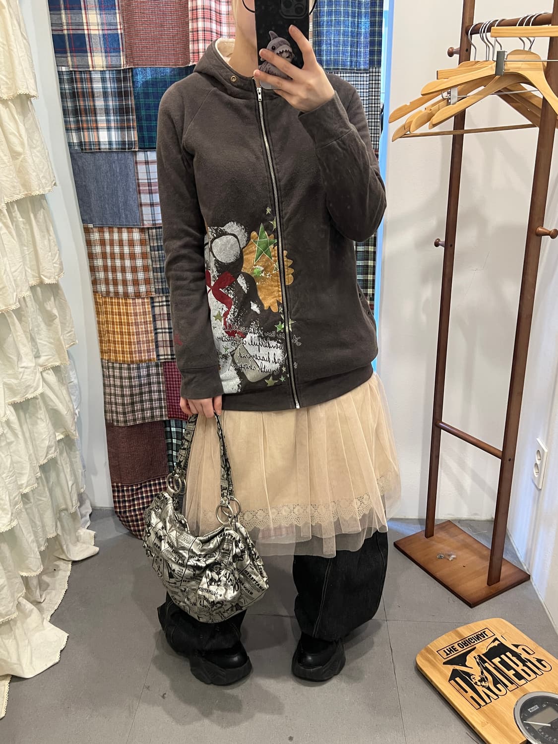 초코 베어 스타 플리스 후드집업 상품이미지1