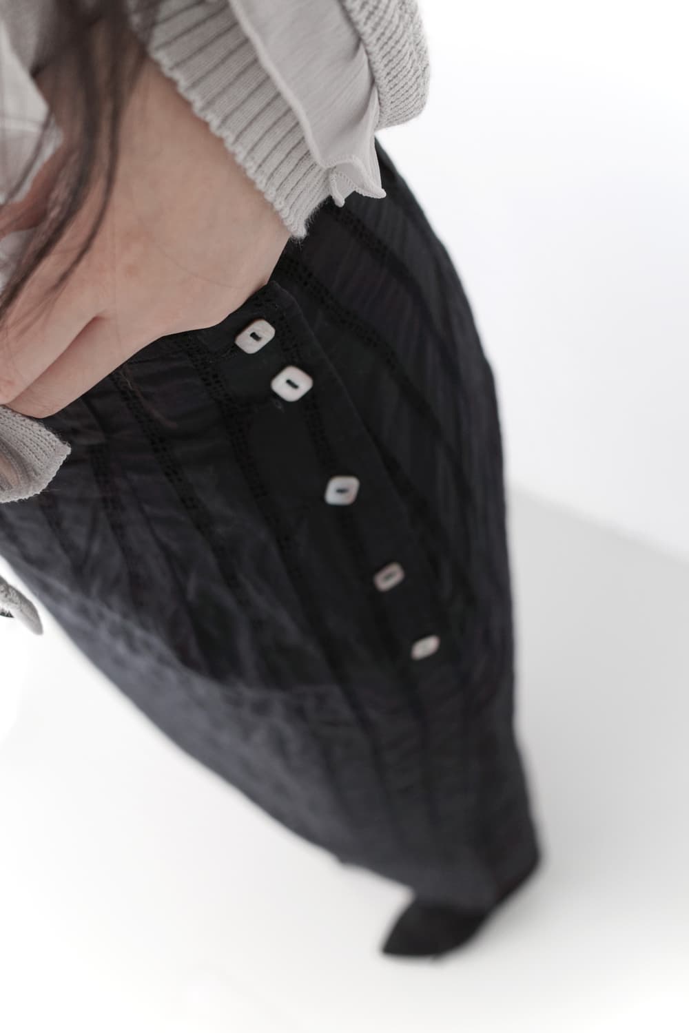 stripe button wrap skirt 상품이미지7