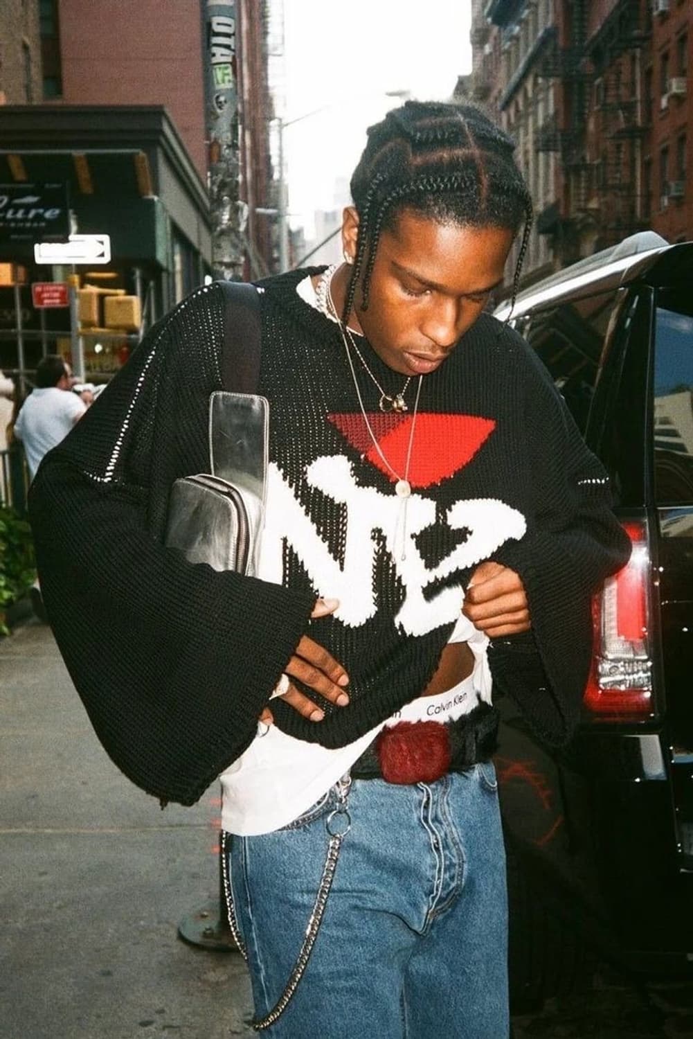 [구매글/XS~M] 라프시몬스 NY 크롭니트 블랙 상품이미지1