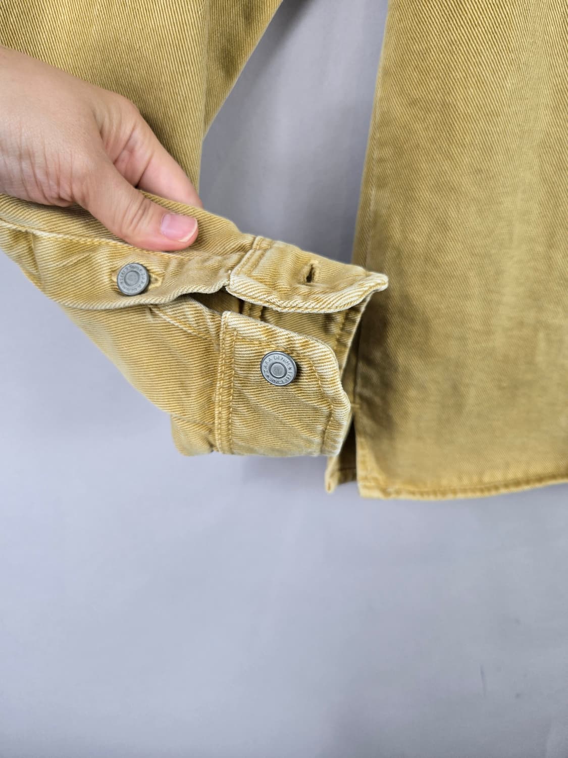 [무료배송]ZARA 자라 S 남성 릴렉스핏 데님 워크 셔츠 머스타드 상품이미지6