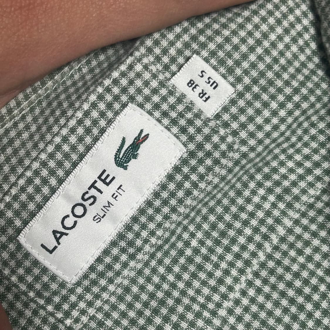 🫶🏻 라코스테 슬림핏 린넨 그린 체크 셔츠 🫶🏻 상품이미지4