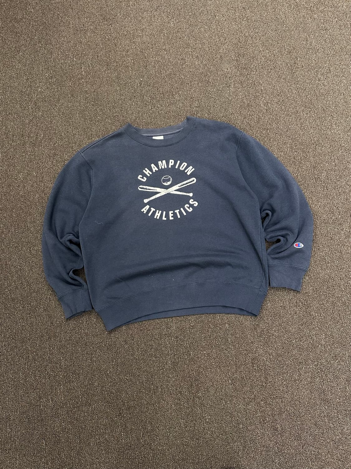 L)챔피온 빈티지 그래픽 네이비 스웻셔츠 상품이미지1