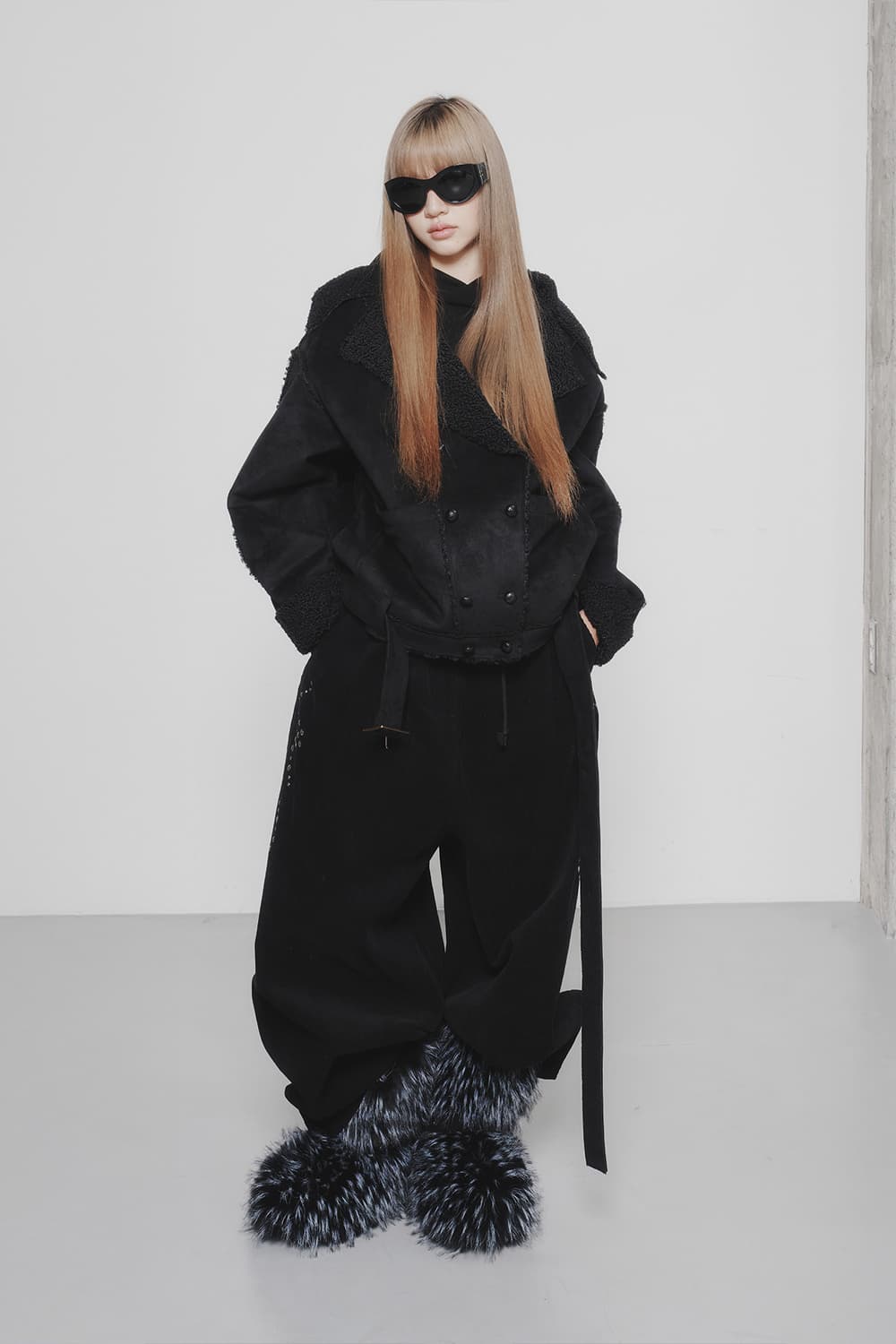 다이닛 BUTTON UP BELTED SHEARLING JACKET 상품이미지3