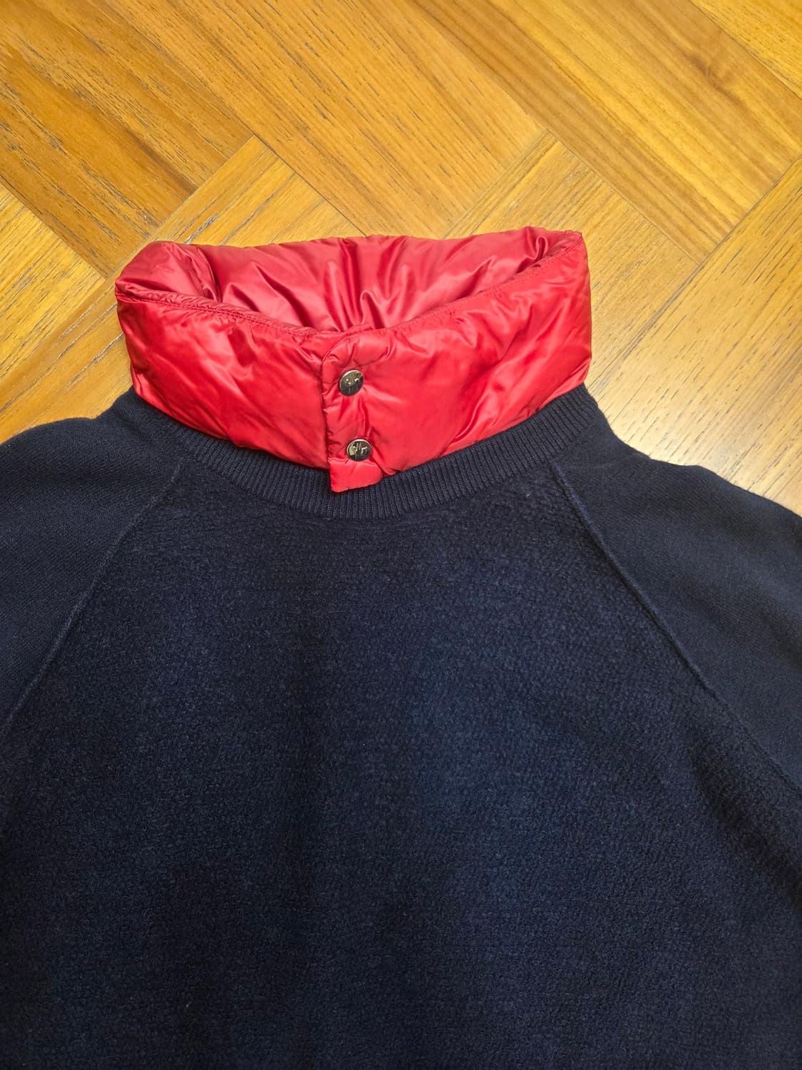 몽클레어 네이비/레드 패딩 니트 상품이미지2