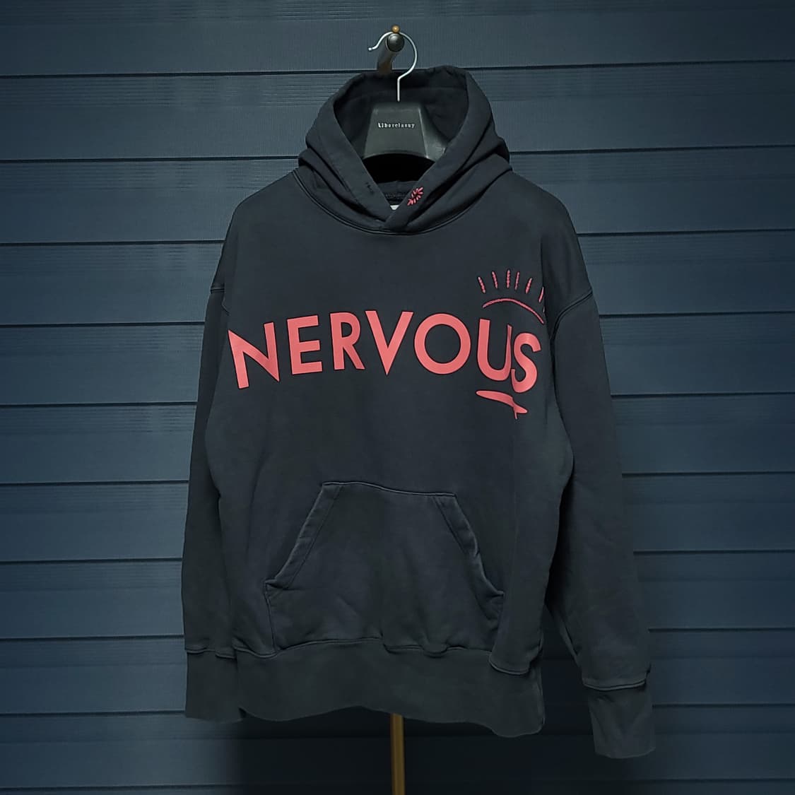 4 ) NERVOUS 너버스 오버핏 후드 차콜 상품이미지4