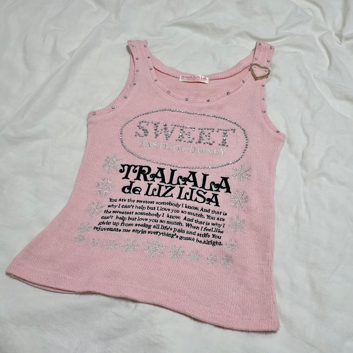 트랄라라 tralala 눈꽃 하트 큐빅 나시 딸기우유 히메갸루 상품이미지2