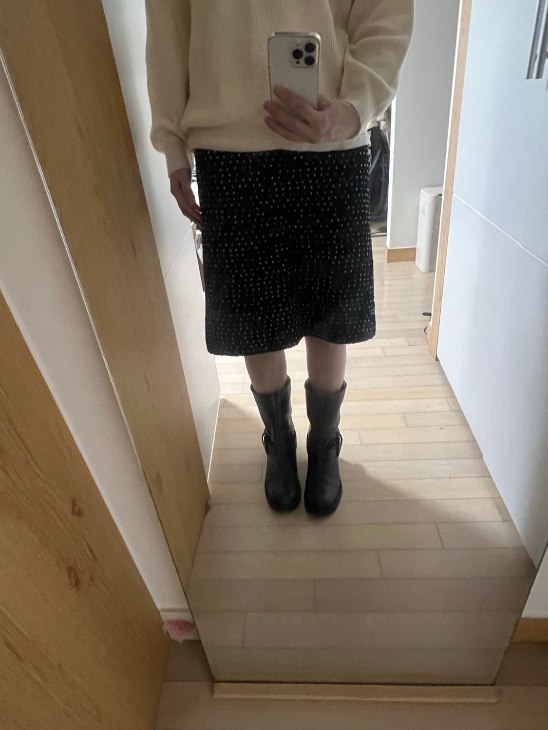 vintage dot wool skirt 상품이미지1