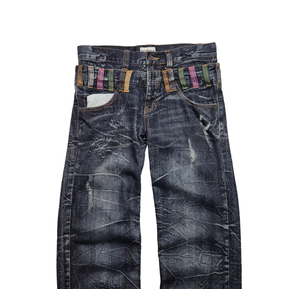 [79] Nylaus 빈티지 더블레이어 워싱 데님팬츠 상품이미지3