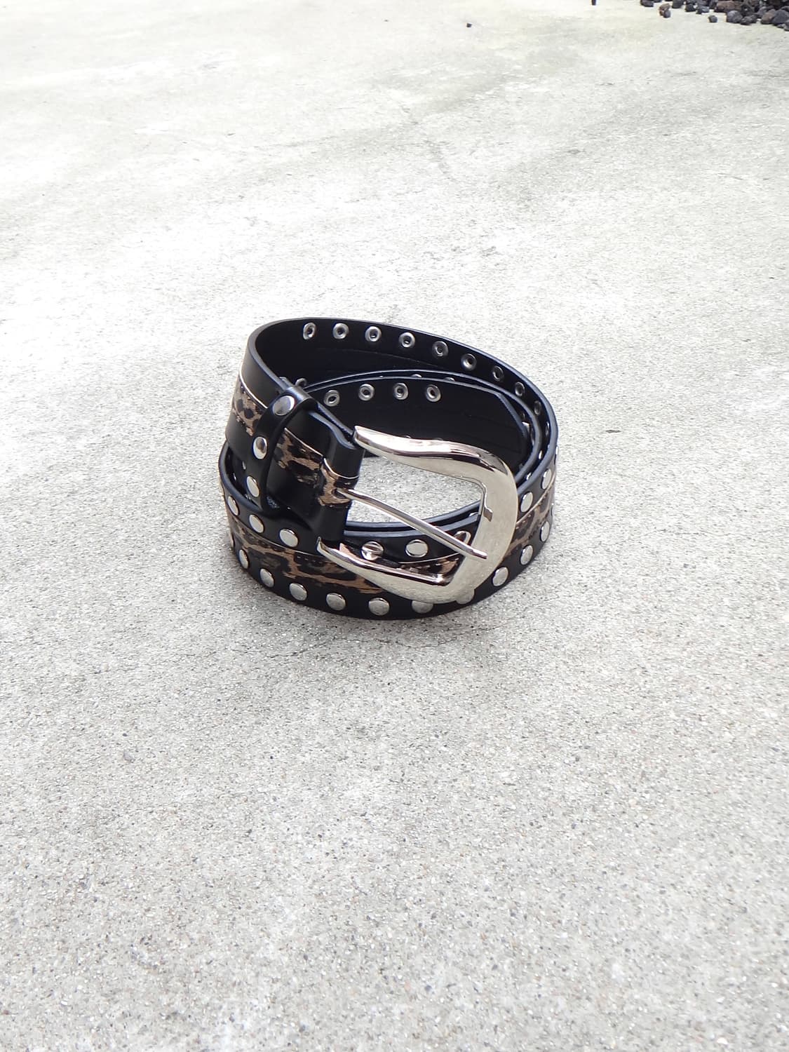 Leopard mix belt / black 상품이미지2