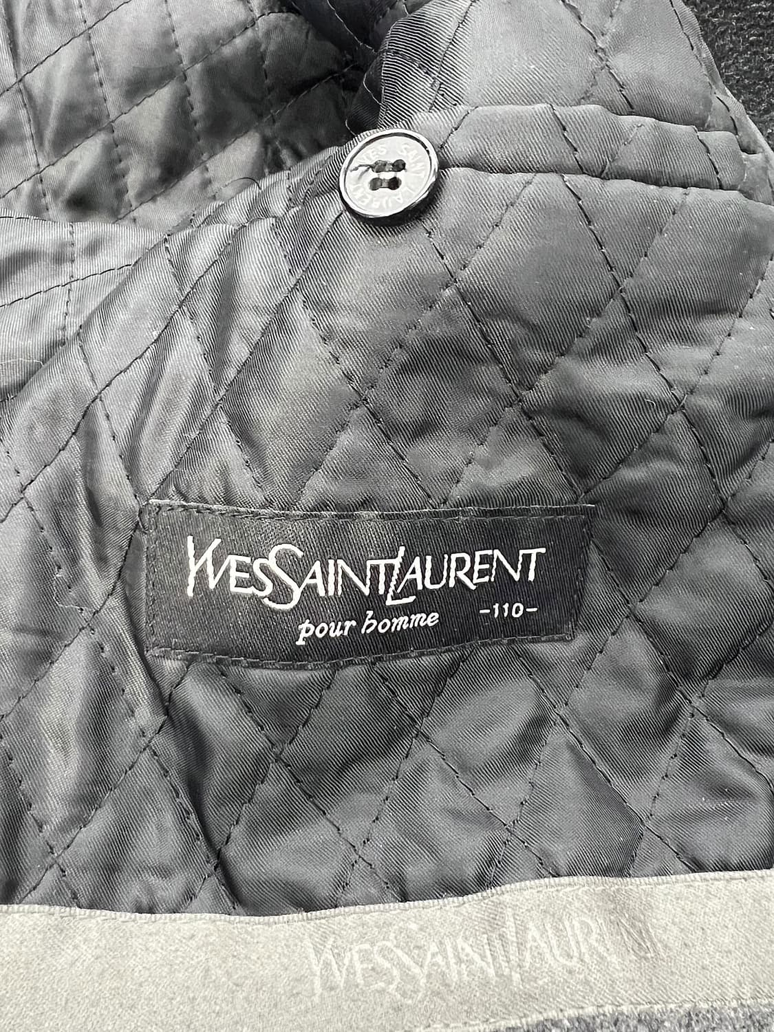 이브 생로랑 뿌르 옴므 퀼팅 라이너 울 더플 후드 롱 코트 상품이미지7