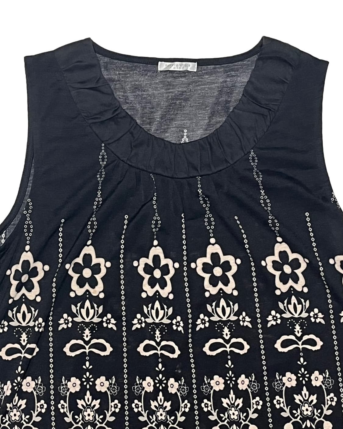 Flower pattern black top 상품이미지3