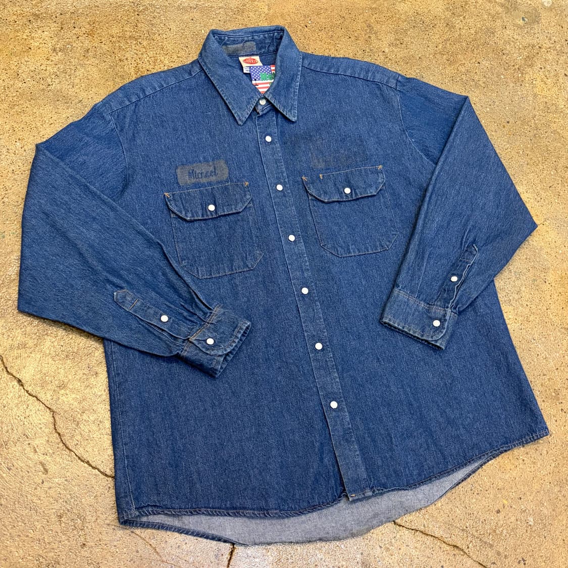 00s 미국 빈티지 레드캡 워크 청남방 데님셔츠 상품이미지2