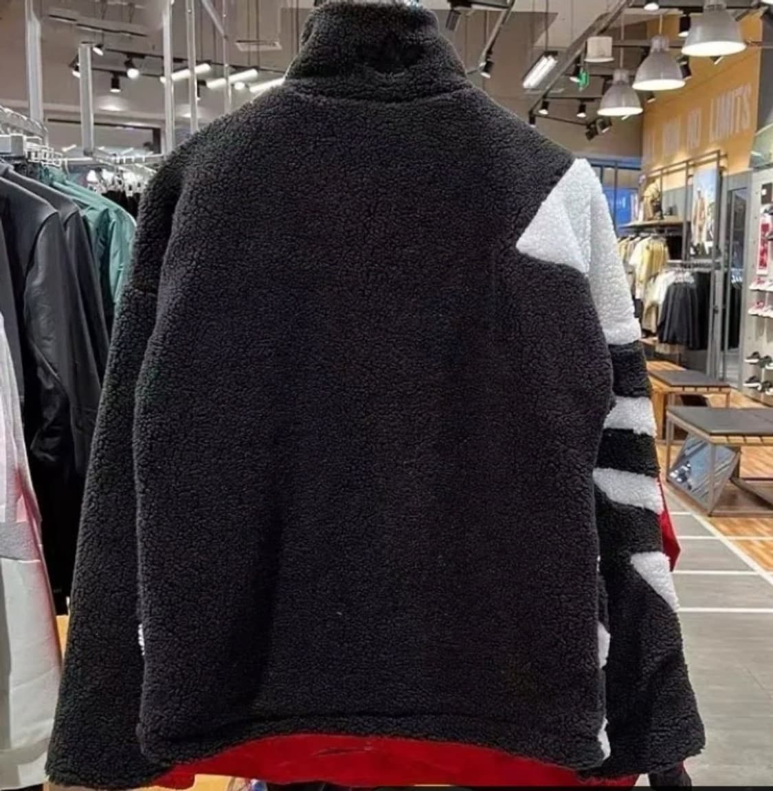 아디다스 빅로고 플리스 후리스 쉐르파 집업 자켓 블랙 XL 상품이미지2