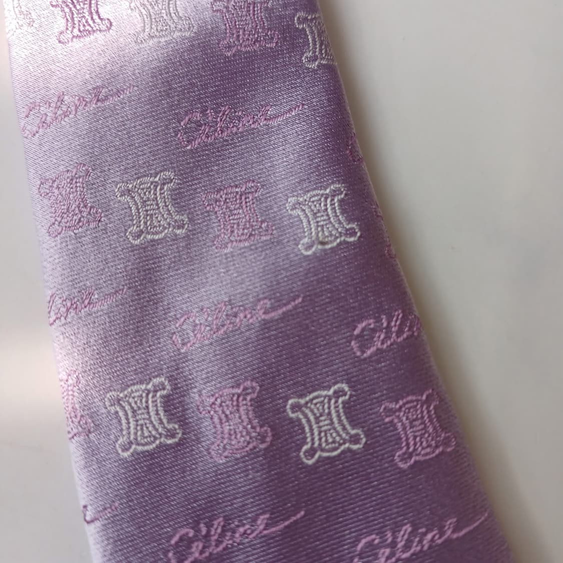 셀린느 실크 바이올렛 자카드 로고 넥타이 9cm A등급 A19524
 상품이미지10