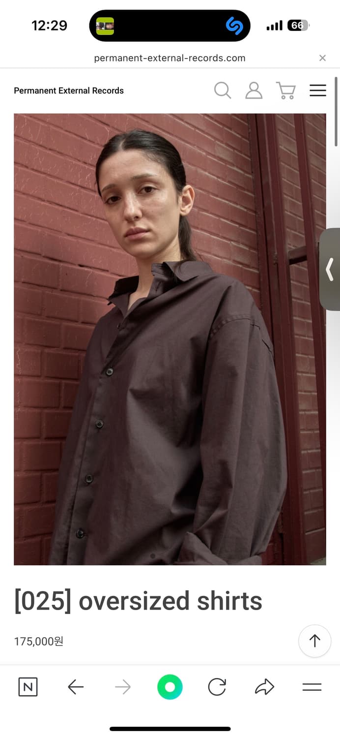 머듈 oversized shirts brown burgundy 1사이즈 상품이미지1