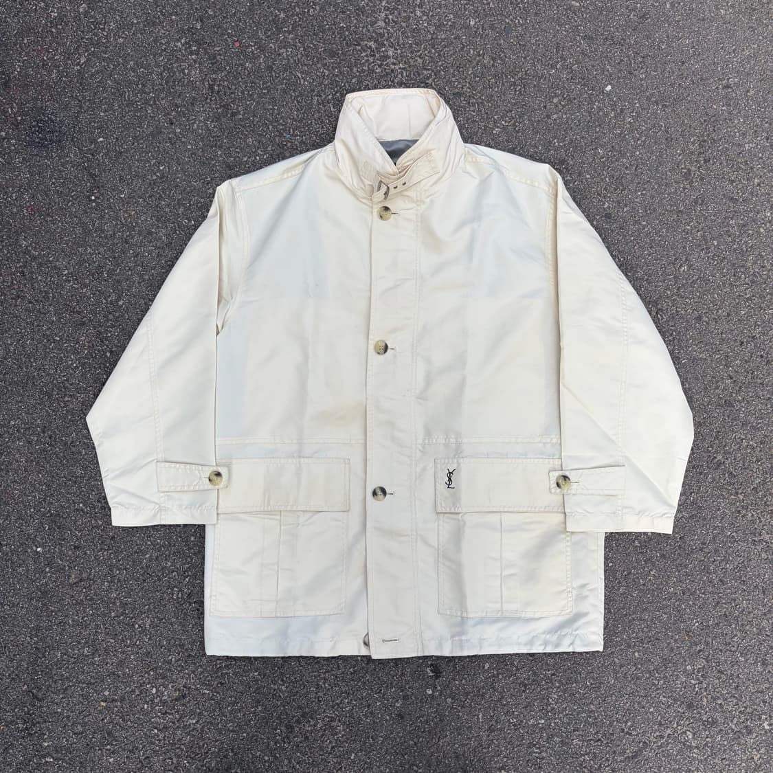 90s YSL 입생로랑 아카이브 하이넥 유틸리티 사파리 자켓 블루종 L 상품이미지2